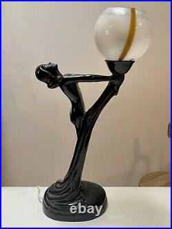 Grande LAMPE Femme Danseuse ART DECO bakelite ambre résine