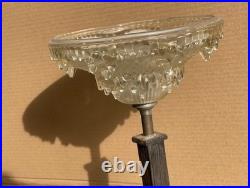 Grande Lampe Art Déco Fer forgé Verre Pressé type glaçon
