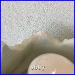 Grande Lampe D'Albâtre Bleuté Style Art Deco Années 1940-1950 Artichaut