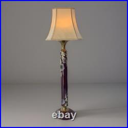 Grande Lampe Floral Art Deco, Japonisant Ceramique Émaillé Fleurs