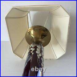 Grande Lampe Floral Art Deco, Japonisant Ceramique Émaillé Fleurs