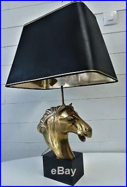 Grande Lampe Pied Tete De Cheval Laiton Maison Charles Vintage Art Deco Jansen