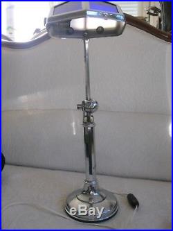 Grande Lampe Pirouett Art Deco Metal Chrome 4 Verres Neufs Tbe