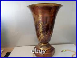 Grande Lampe Vasque de Salon Art Déco Signée A. DUCOBU Dinanderie Ancienne