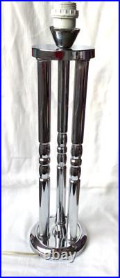 Grande Lampe Vintage Metal Chrome Colonne 1970 Disderot Delmas Monteuse Art Deco