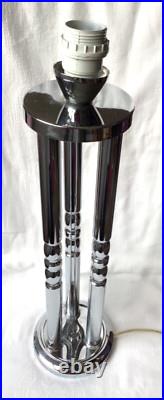 Grande Lampe Vintage Metal Chrome Colonne 1970 Disderot Delmas Monteuse Art Deco
