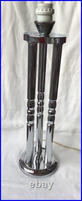 Grande Lampe Vintage Metal Chrome Colonne 1970 Disderot Delmas Monteuse Art Deco