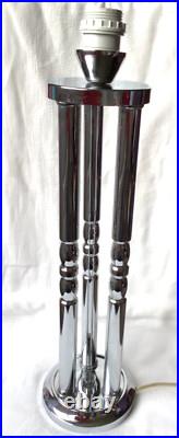 Grande Lampe Vintage Metal Chrome Colonne 1970 Disderot Delmas Monteuse Art Deco