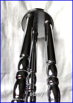 Grande Lampe Vintage Metal Chrome Colonne 1970 Disderot Delmas Monteuse Art Deco