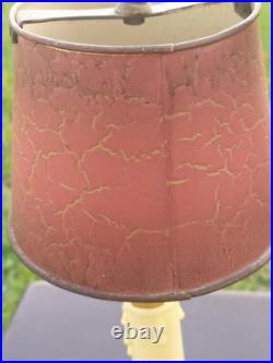 Grande Lampe bouillotte Empire abat jour en tôle peinte ancienne H. 43,5 cm