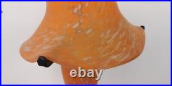 Grande Lampe champignon pâte de verre, moderne couleur orange