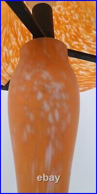 Grande Lampe champignon pâte de verre, moderne couleur orange