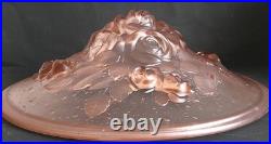 Grande Vasque Art Deco bouquet de roses Verre pressé Muller pour lustre lampe