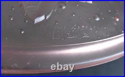 Grande Vasque Art Deco bouquet de roses Verre pressé Muller pour lustre lampe