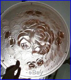 Grande Vasque pour lustre lampe verre pressé Art Déco Muller Frères Lunéville