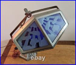 Grande lampe PIROUETT de salon avec verres nuages en verre gravés a l'acide