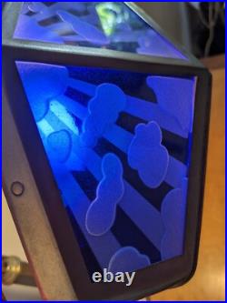 Grande lampe PIROUETT de salon avec verres nuages en verre gravés a l'acide