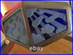 Grande lampe PIROUETT de salon avec verres nuages en verre gravés a l'acide