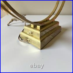 Grande lampe de bureau Art Déco en laiton massif vintage 1950s