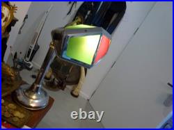 Grande lampe pirouette art déco, fonctionne, H 55cm, pied lesté, deflecteurs couleur
