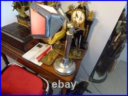 Grande lampe pirouette art déco, fonctionne, H 55cm, pied lesté, deflecteurs couleur