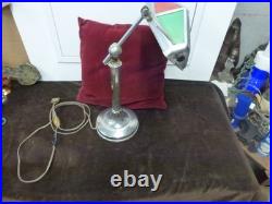 Grande lampe pirouette art déco, fonctionne, H 55cm, pied lesté, deflecteurs couleur