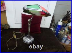 Grande lampe pirouette art déco, fonctionne, H 55cm, pied lesté, deflecteurs couleur