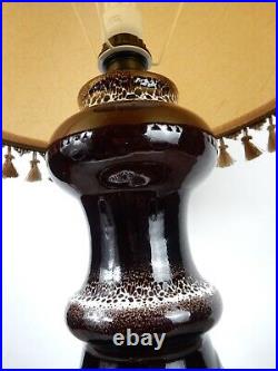 Grosse Lampe en Céramique Vintage avec Abat-Jour Imposant Style Années 60-70