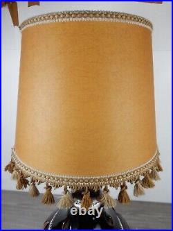 Grosse Lampe en Céramique Vintage avec Abat-Jour Imposant Style Années 60-70