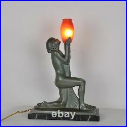 Guerbe / Max le Verrier, Lampe Adoration, Art déco, XXème siècle