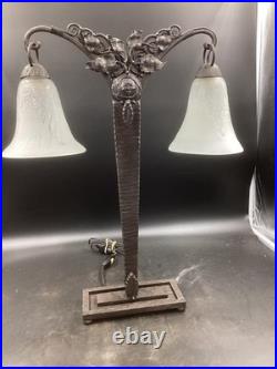 HETTIER VINCENT? ART DECO Lampe double MULLER FRERES 1925/30