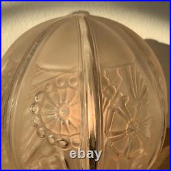 HETTIER VINCENT Lampe Avec Globe Verrerie Des Hanots art Déco 1930 Fleurs Styl
