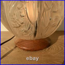 HETTIER VINCENT Lampe Avec Globe Verrerie Des Hanots art Déco 1930 Fleurs Styl