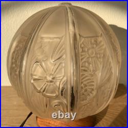 HETTIER VINCENT Lampe Avec Globe Verrerie Des Hanots art Déco 1930 Fleurs Styl