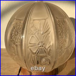 HETTIER VINCENT Lampe Avec Globe Verrerie Des Hanots art Déco 1930 Fleurs Styl