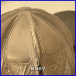 HETTIER VINCENT Lampe Avec Globe Verrerie Des Hanots art Déco 1930 Fleurs Styl