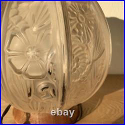 HETTIER VINCENT Lampe Avec Globe Verrerie Des Hanots art Déco 1930 Fleurs Styl