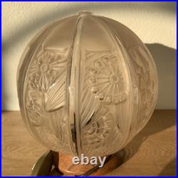 HETTIER VINCENT Lampe Avec Globe Verrerie Des Hanots art Déco 1930 Fleurs Styl