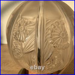 HETTIER VINCENT Lampe Avec Globe Verrerie Des Hanots art Déco 1930 Fleurs Styl