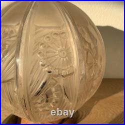 HETTIER VINCENT Lampe Avec Globe Verrerie Des Hanots art Déco 1930 Fleurs Styl