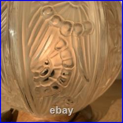 HETTIER VINCENT Lampe Avec Globe Verrerie Des Hanots art Déco 1930 Fleurs Styl
