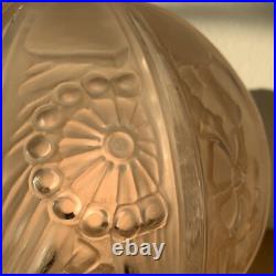 HETTIER VINCENT Lampe Avec Globe Verrerie Des Hanots art Déco 1930 Fleurs Styl