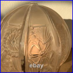 HETTIER VINCENT Lampe Avec Globe Verrerie Des Hanots art Déco 1930 Fleurs Styl