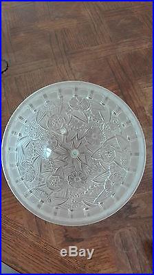 HETTIER-VINCENT lampe de table art deco verre moulé pied signé DARBOY Muller