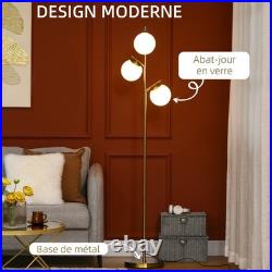 HOMCOM Lampadaire 27x27x169cm Or