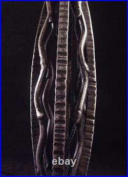 Hettier & Vincent Et Muller Frès Lampe Art Déco Fer Forgé & Tulipe Signée 1930