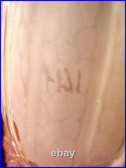 Hettier & Vincent Et Muller Frès Lampe Art Déco Fer Forgé & Tulipe Signée 1930