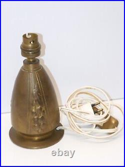 JOLI PIED DE LAMPE ART DECO BRONZE signé A. MARIONNET Jus de GRENIER D