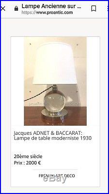 Jacques Adnet Lampe moderniste art déco 1930
