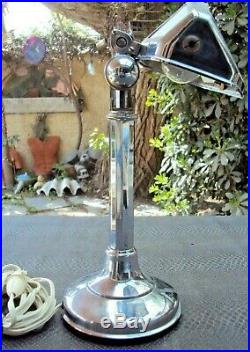 Jolie lampe pirouette art-déco en métal chromé vintage début 20 ème
